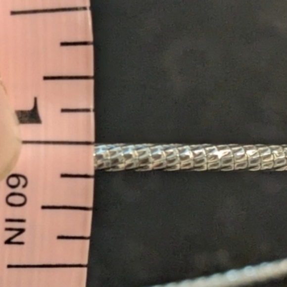 Sparkly Solid Sterling Silver Snake Chain Necklace Milor Italy - Picture 6 of 8